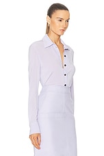 Ferragamo Sheer Button Up Top in Lavender, view 2, click to view large image.