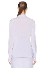 Ferragamo Sheer Button Up Top in Lavender, view 3, click to view large image.