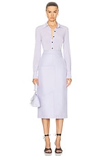 Ferragamo Sheer Button Up Top in Lavender, view 4, click to view large image.