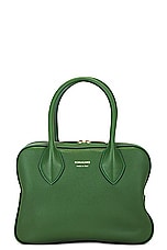 Ferragamo Star One Handle Bag in Forest Green, view 3, click to view large image.