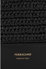 Ferragamo Fringe Cutout Tote Bag in Nero, view 5, click to view large image.