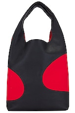 Ferragamo Cut Out Bag in Nero & Flame, view 3, click to view large image.