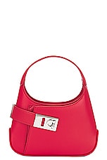 Ferragamo Arch Shoulder Mini Bag in Flame Red, view 3, click to view large image.