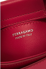 Ferragamo Arch Shoulder Mini Bag in Flame Red, view 7, click to view large image.