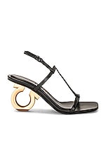 Ferragamo Elina Sandal in Black, view 1, click to view large image.