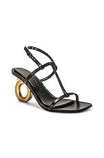 Ferragamo Elina Sandal in Black, view 2, click to view large image.