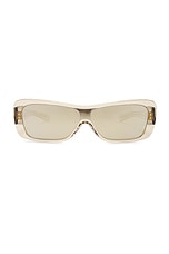 Flatlist x Veneda Carter Disco Sunglasses in Crystal Grey & Silver, view 1, click to view large image.