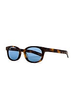 Flatlist Le Bucheron in Tortoise & Solid Blue Lens, view 2, click to view large image.