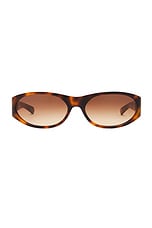 Flatlist Eddie Kyu Sunglasses in Tortoise & Brown Gradient, view 1, click to view large image.