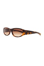 Flatlist Eddie Kyu Sunglasses in Tortoise & Brown Gradient, view 2, click to view large image.