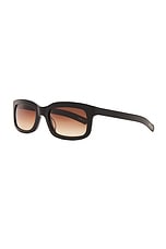 Flatlist Palmer Sunglasses in Solid Black & Brown Gradient, view 2, click to view large image.