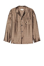 fleur du mal Men's Jacquard Pj Top in Shroom, view 1, click to view large image.