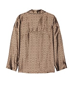 fleur du mal Men's Jacquard Pj Top in Shroom, view 2, click to view large image.