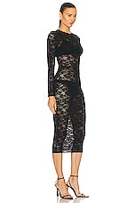fleur du mal Le Stretch Multifit Lace Long Sleeve Dress in Black, view 2, click to view large image.
