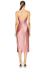 fleur du mal Sequin Violet Embroidery Slip Dress in Rose Gold, view 3, click to view large image.
