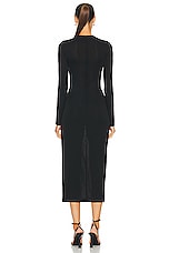 fleur du mal Midi Dress With Side Snaps in Black, view 4, click to view large image.