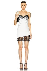 fleur du mal Silk And Lace Mini Slip Dress in Ivory, view 1, click to view large image.