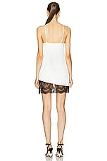 fleur du mal Silk And Lace Mini Slip Dress in Ivory, view 4, click to view large image.