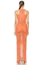 fleur du mal Lace Pointelle Maxi Racer Dress in Tangerine, view 3, click to view large image.