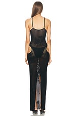 fleur du mal Lace Pointelle Cutout Maxi Dress in Black, view 3, click to view large image.
