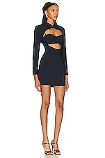 fleur du mal Long Sleeve Cutout Dress in Midnight Blue, view 2, click to view large image.