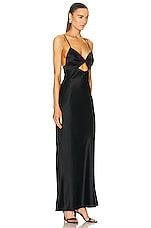 fleur du mal Bow Slip Dress in Black, view 2, click to view large image.