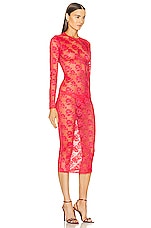 fleur du mal Rosalia Lace Long Sleeve Dress In Tamale in Tamale, view 2, click to view large image.
