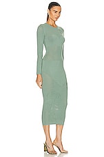 fleur du mal Rose Pointelle Knit Dress in Sage, view 2, click to view large image.