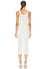 fleur du mal Sleeveless Linear Pointelle Dress in Ivory, view 3, click to view large image.