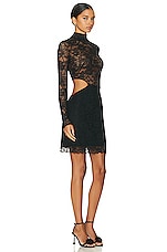 fleur du mal Lace Cutout Mini Dress in Black, view 2, click to view large image.