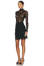 fleur du mal Lace Cutout Mini Dress in Black, view 3, click to view large image.