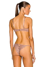 fleur du mal Sheer Overlay Demi Bra in Tan, view 3, click to view large image.