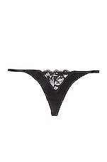 fleur du mal Charlotte Lace V String Panty in Black, view 1, click to view large image.