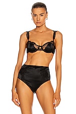 fleur du mal Frankie Lace Balconette Bra in Black, view 1, click to view large image.