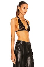 fleur du mal Charlotte Lace Racer Back Bra in Black, view 2, click to view large image.