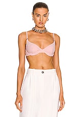 fleur du mal Lined Demi Bra in Rose Pink, view 1, click to view large image.