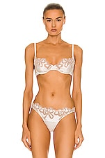 fleur du mal Bow Guipure Embroidery Bra in Ivory, view 1, click to view large image.