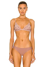 fleur du mal Charlotte Lace Triangle Bra in Tan, view 1, click to view large image.