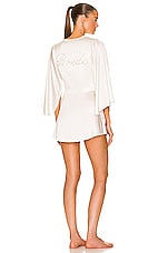 fleur du mal Embroidered Angel Sleeve Robe in Ivory, view 1, click to view large image.