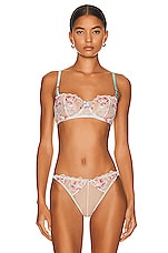 fleur du mal Pixie Embroidery Balconette Bra in Fresh Mint, view 1, click to view large image.