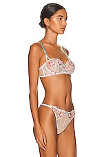 fleur du mal Pixie Embroidery Balconette Bra in Fresh Mint, view 2, click to view large image.