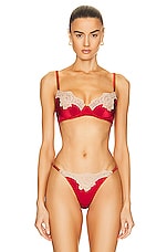 fleur du mal James Lace Lined Demi Bra in Rouge, view 1, click to view large image.