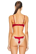 fleur du mal James Lace Lined Demi Bra in Rouge, view 3, click to view large image.