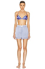 fleur du mal Luxe Triangle Bra in Periwinkle, view 4, click to view large image.