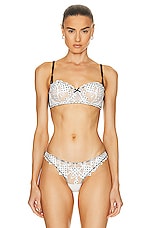 fleur du mal Lily Embroidery Balconette in Ivory Dot, view 1, click to view large image.