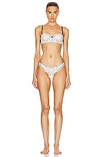 fleur du mal Lily Embroidery Balconette in Ivory Dot, view 4, click to view large image.