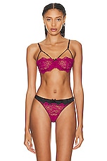 fleur du mal Roxy Lace Half Cup Bra in Magenta, view 1, click to view large image.