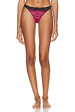 fleur du mal Roxy Lace Thong in Magenta, view 1, click to view large image.