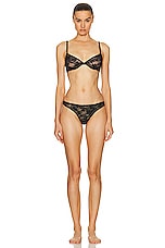 fleur du mal Le Stretch Multifit Lace Unlined Demi Bra in Black, view 4, click to view large image.