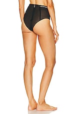 fleur du mal Brilliant High Waist Cheeky Panty in Black, view 3, click to view large image.